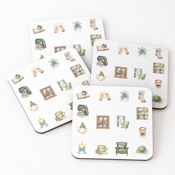 Item preview, Pack Cozy Cottagecore Winter Stickers | Hygge Books Coffee Knitting Aesthetic designed and sold by SoftyDesigns.