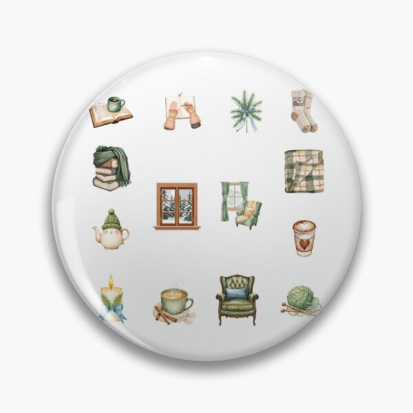 Item preview, Pack Cozy Cottagecore Winter Stickers | Hygge Books Coffee Knitting Aesthetic designed and sold by SoftyDesigns.