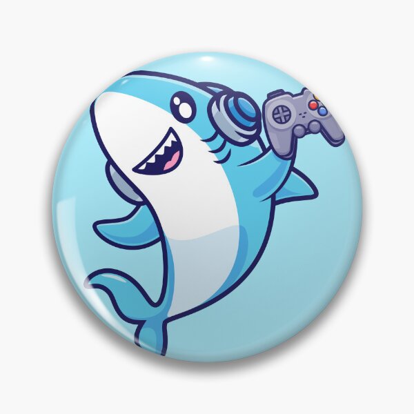 Item preview, Cute Shark Gaming – Cartoon Vector Icon Illustration (Animal & Technology Theme) designed and sold by hjian8219.