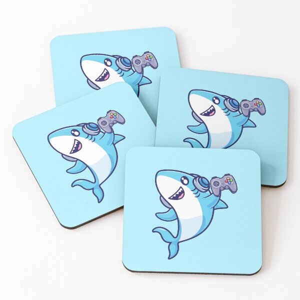 Item preview, Cute Shark Gaming – Cartoon Vector Icon Illustration (Animal & Technology Theme) designed and sold by hjian8219.