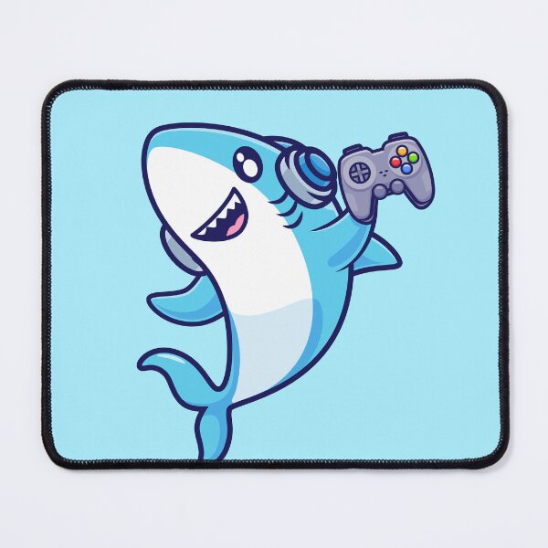 Item preview, Cute Shark Gaming – Cartoon Vector Icon Illustration (Animal & Technology Theme) designed and sold by hjian8219.