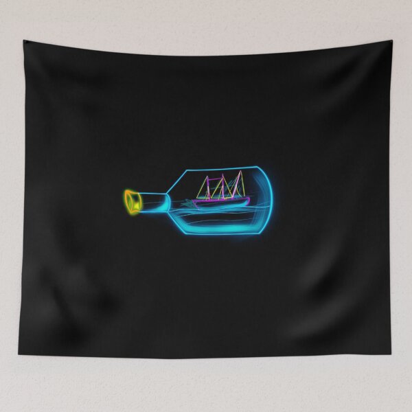 Item preview, Neon Ship in a Bottle designed and sold by Seemly's Dose of Neon.