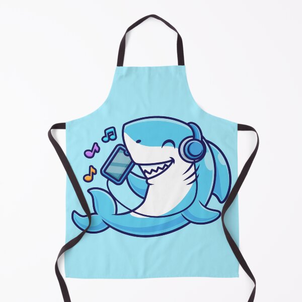 Item preview, Cute Shark Listening to Music with Headphones – Cartoon Vector Icon Illustration (Animal & Music Theme) designed and sold by hjian8219.