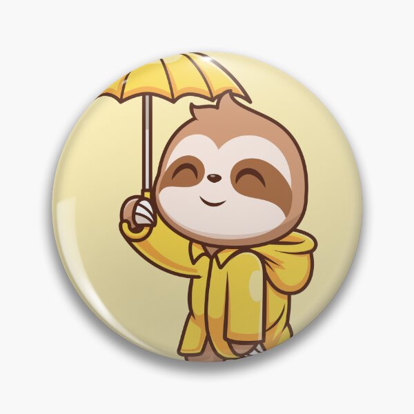 Item preview, Cute Sloth Wearing Raincoat with Umbrella – Cartoon Vector Icon Illustration (Animal & Nature Theme) designed and sold by hjian8219.
