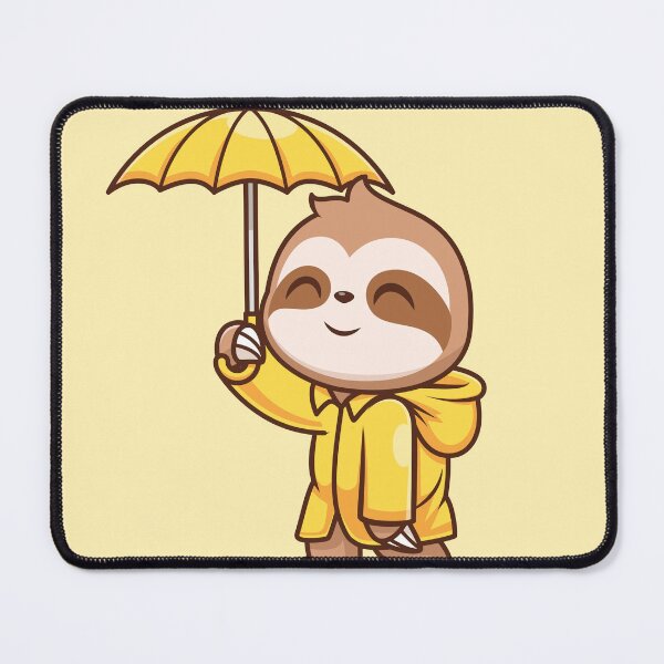 Item preview, Cute Sloth Wearing Raincoat with Umbrella – Cartoon Vector Icon Illustration (Animal & Nature Theme) designed and sold by hjian8219.