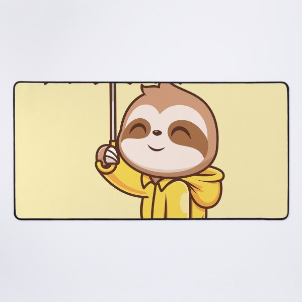 Item preview, Cute Sloth Wearing Raincoat with Umbrella – Cartoon Vector Icon Illustration (Animal & Nature Theme) designed and sold by hjian8219.