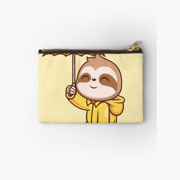 Item preview, Cute Sloth Wearing Raincoat with Umbrella – Cartoon Vector Icon Illustration (Animal & Nature Theme) designed and sold by hjian8219.