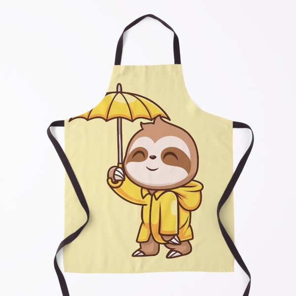 Item preview, Cute Sloth Wearing Raincoat with Umbrella – Cartoon Vector Icon Illustration (Animal & Nature Theme) designed and sold by hjian8219.