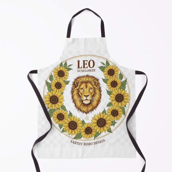 Item preview, Leo Zodiac Sign: Aesthetic Sunflower Wreath and Botanical Lion Head. Earthy Boho Design for Proud and Creative Souls. designed and sold by Studiocolors.