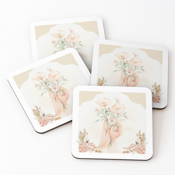 Item preview, one-line drawing of hands holding flowers, boho, elegant minimalist style designed and sold by tsintsinshop.