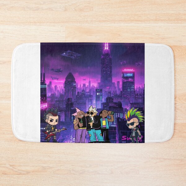 Item preview, cyberpunk neon city skyline, purple-blue lights, futuristic  designed and sold by tsintsinshop.