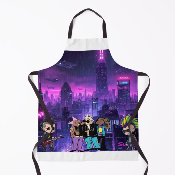 Item preview, cyberpunk neon city skyline, purple-blue lights, futuristic designed and sold by tsintsinshop.