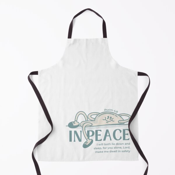 Item preview, In Peace Psalm 4:8 Christian Sleep Scripture Art - Baby Blue and Cream designed and sold by Holy Ink Studio.