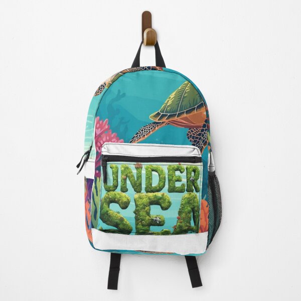 Item preview, ocean turtle swimming with coral elements, clean designed and sold by tsintsinshop.