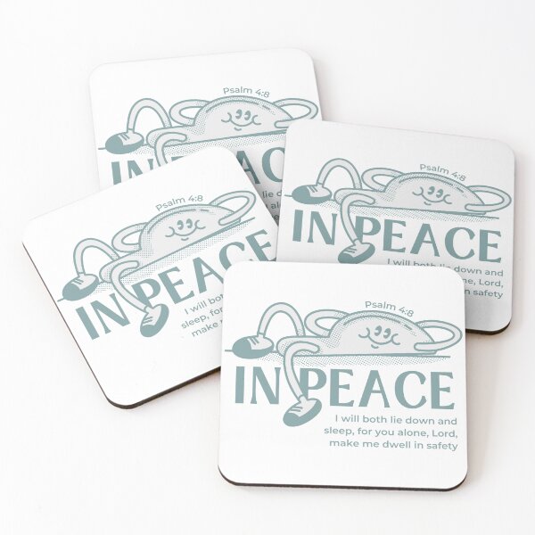 Item preview, In Peace Psalm 4:8 Christian Sleep Scripture Art - simple Baby Blue designed and sold by Holy Ink Studio.