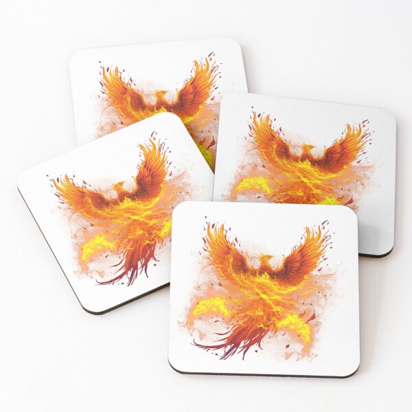 Item preview, phoenix rising with fiery wings, bold gradient colors designed and sold by tsintsinshop.