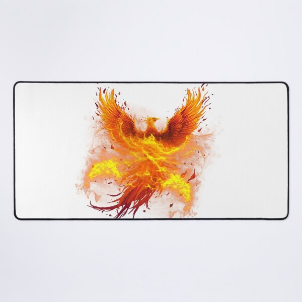 Item preview, phoenix rising with fiery wings, bold gradient colors designed and sold by tsintsinshop.