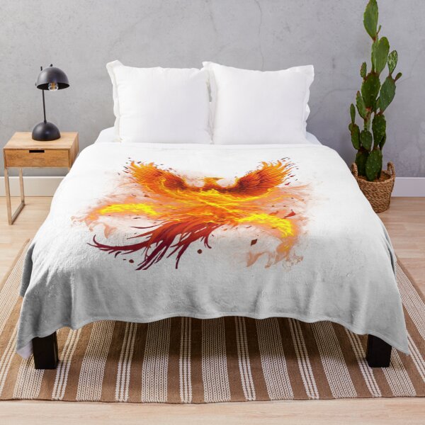 Item preview, phoenix rising with fiery wings, bold gradient colors designed and sold by tsintsinshop.