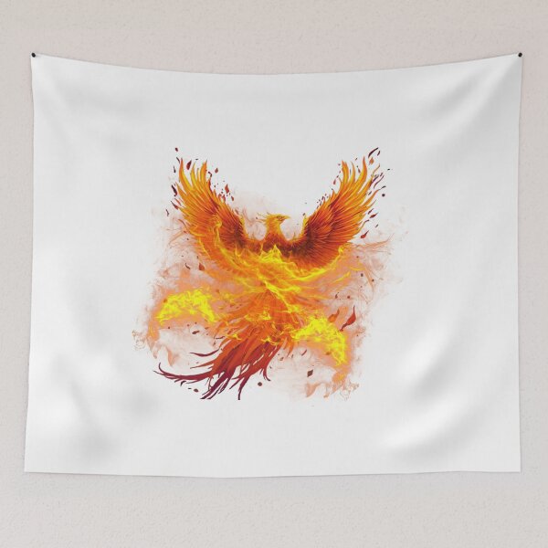 Item preview, phoenix rising with fiery wings, bold gradient colors designed and sold by tsintsinshop.