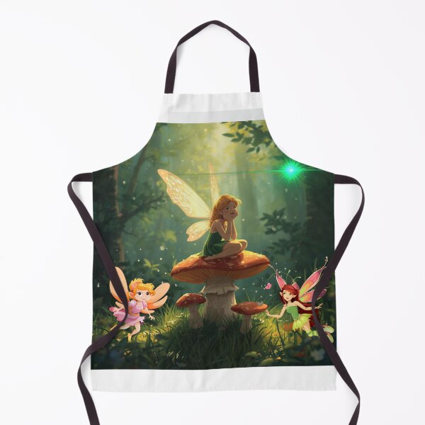 Item preview, fairy sitting on mushroom, glowing wings, designed and sold by tsintsinshop.