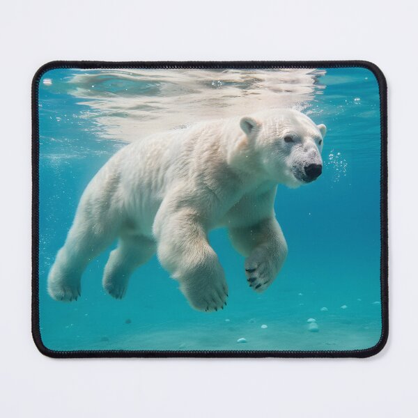 Item preview, Polar Bear Swimming Underwater in Clear Blue Water designed and sold by homydesign.