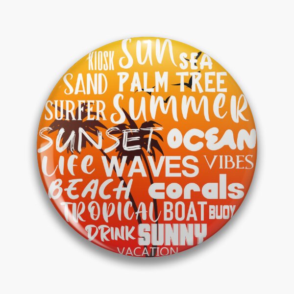 Item preview, Summer Sunset Typography Circle Art with Palm Trees designed and sold by NNAANN.