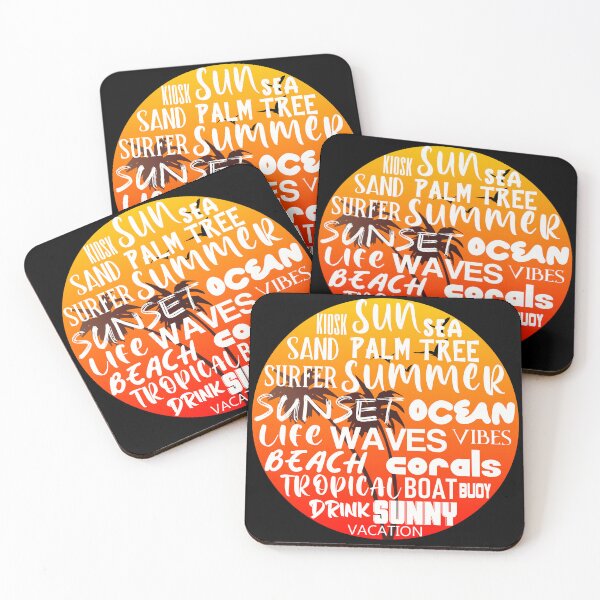 Item preview, Summer Sunset Typography Circle Art with Palm Trees designed and sold by NNAANN.