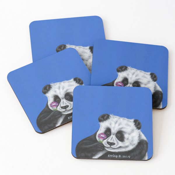Item preview, A panda holding a morning glory flower. designed and sold by EmilyDouArt.
