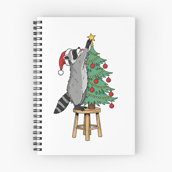Item preview, Mapache decorando el árbol de Navidad para los amantes de los animales en esta temporada festiva. designed and sold by KroghDs.