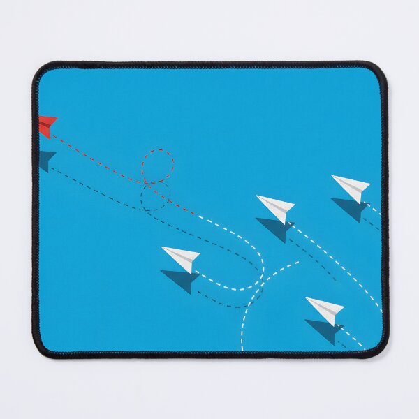 Item preview, Red paper airplane leading a group of white planes with dashed flight paths designed and sold by homydesign.