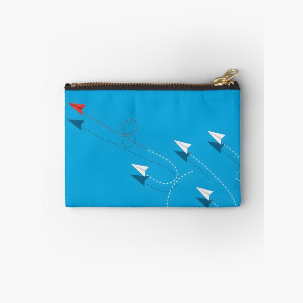 Item preview, Red paper airplane leading a group of white planes with dashed flight paths designed and sold by homydesign.