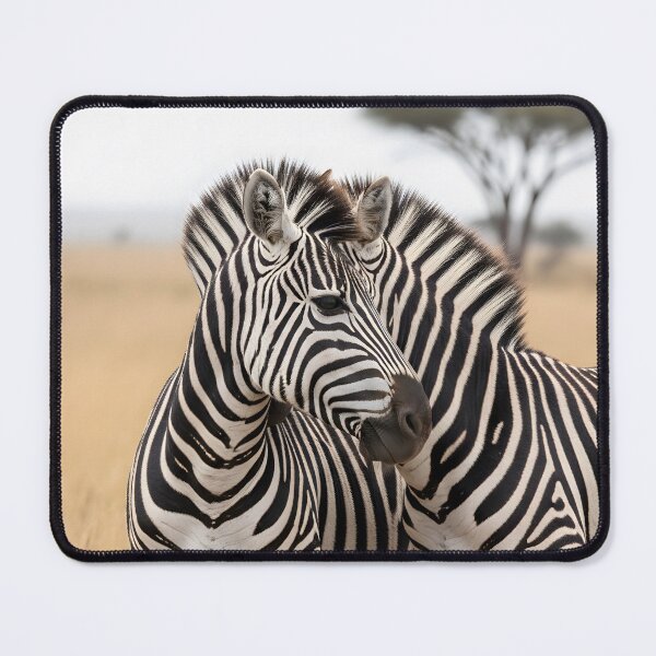 Item preview, Two zebras standing close together in the dry African plains designed and sold by homydesign.