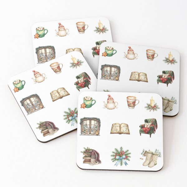 Item preview, Pack Cozy Christmas Watercolor Stickers designed and sold by SoftyDesigns.