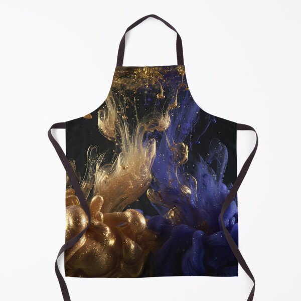 Item preview, Golden and Indigo Ink Swirl in Water designed and sold by homydesign.