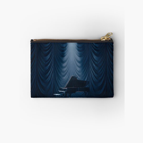 Item preview, Piano on a dark theatre stage with blue velvet curtains designed and sold by homydesign.