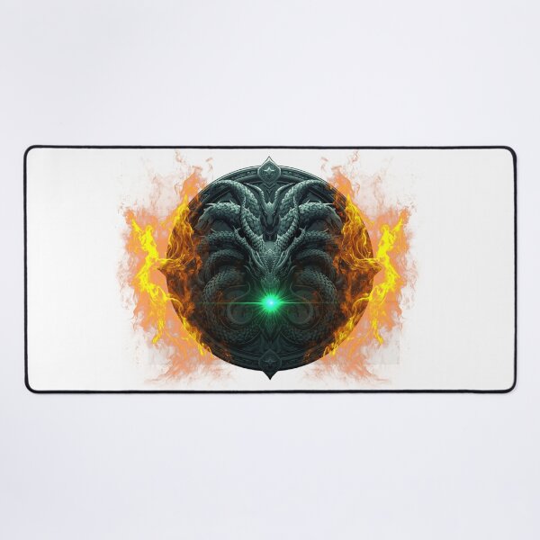 Item preview, hydra multi-headed serpent in circular emblem, fantasy  designed and sold by tsintsinshop.