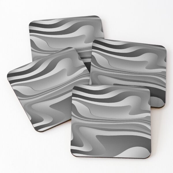 Item preview, Líneas onduladas abstractas monocromáticas en negro y gris designed and sold by InFrameVision.