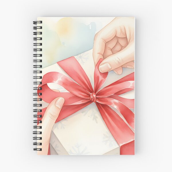 Item preview, Hands Tying Red Ribbon on Christmas Gift Watercolor designed and sold by homydesign.