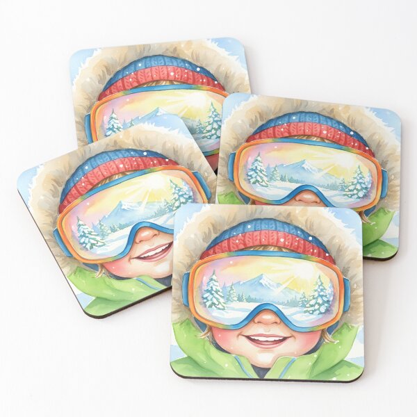 Item preview, Smiling Child Reflected in Vibrant Ski Goggles on a Sunny Winter Day designed and sold by homydesign.