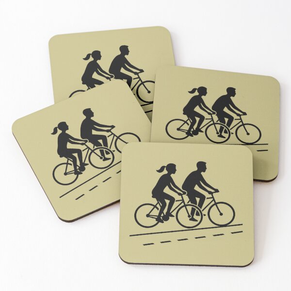 Item preview, Romantic Evening Ride — Couple on Bicycles designed and sold by SilentPowerArt.