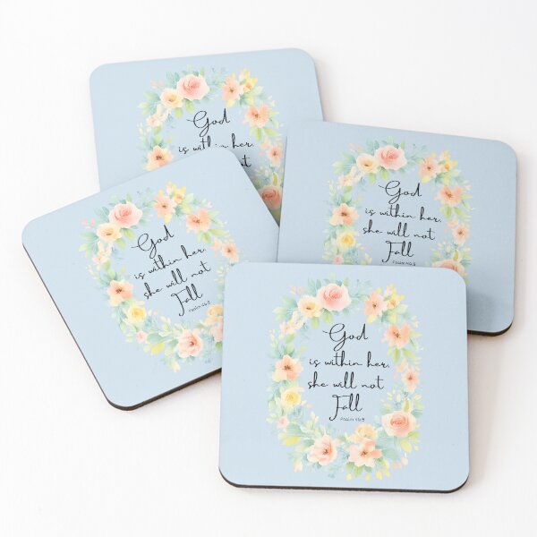 Item preview, God Is Within Her — Watercolor Floral Scripture Design designed and sold by HooptownRV.