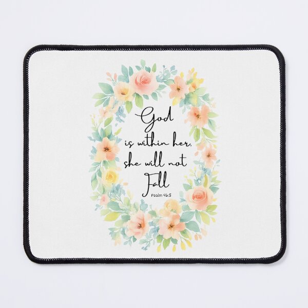 Item preview, God Is Within Her — Watercolor Floral Scripture Design designed and sold by HooptownRV.