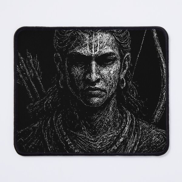 Item preview, Lord Rama Dark Grunge Art - Hindu God Spiritual Illustration designed and sold by Mortisigil.