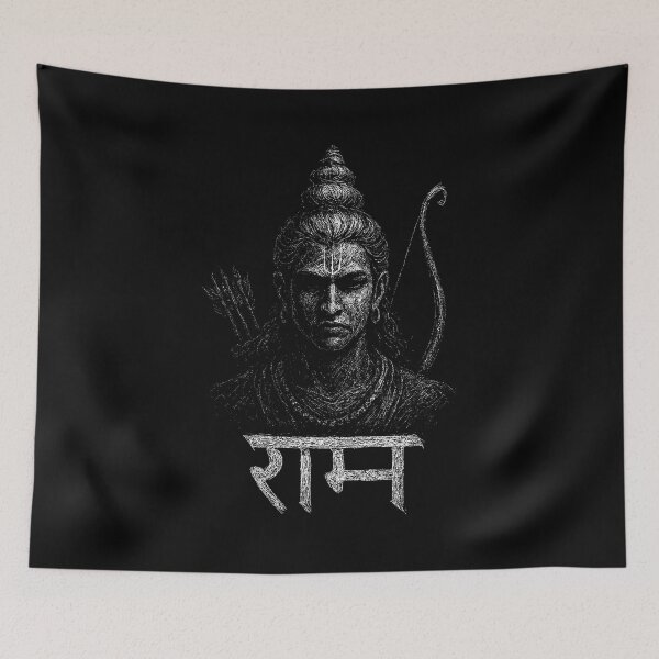 Item preview, Lord Rama Dark Grunge Art - Hindu God Spiritual Illustration designed and sold by Mortisigil.