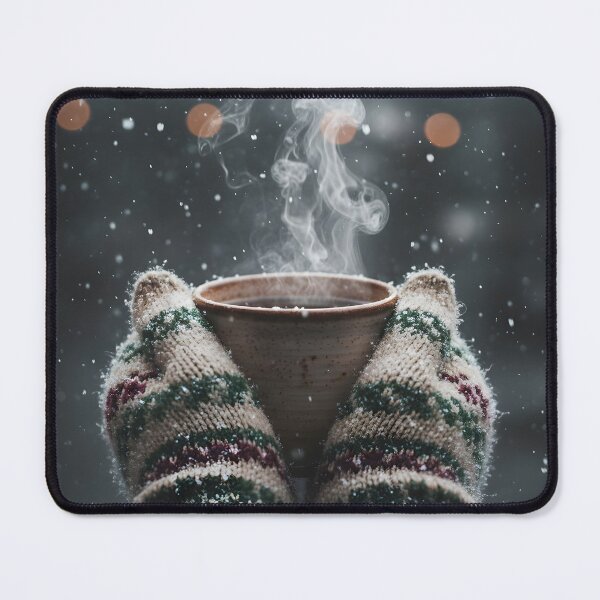 Item preview, Cozy Hands Holding a Steaming Mug in the Snow designed and sold by homydesign.