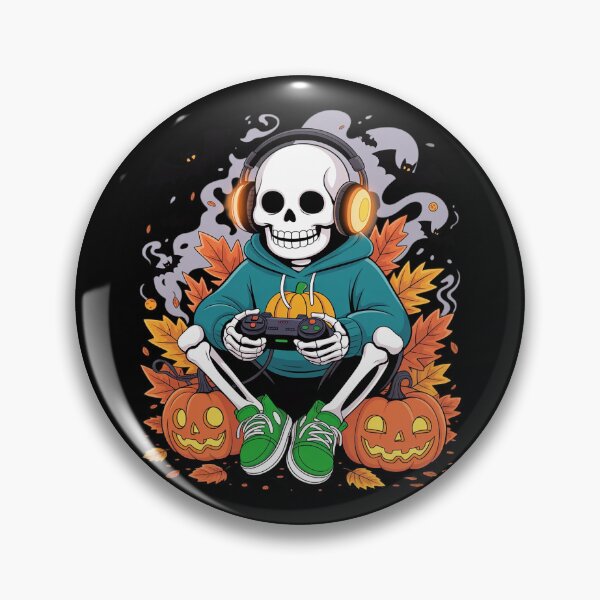 Item preview, Spooky Halloween Skeleton Gamer Video Gaming Lover designed and sold by imsamaharem.