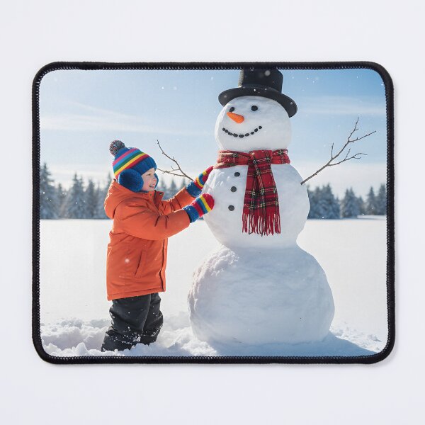 Item preview, A happy child building a snowman on a sunny winter day designed and sold by homydesign.