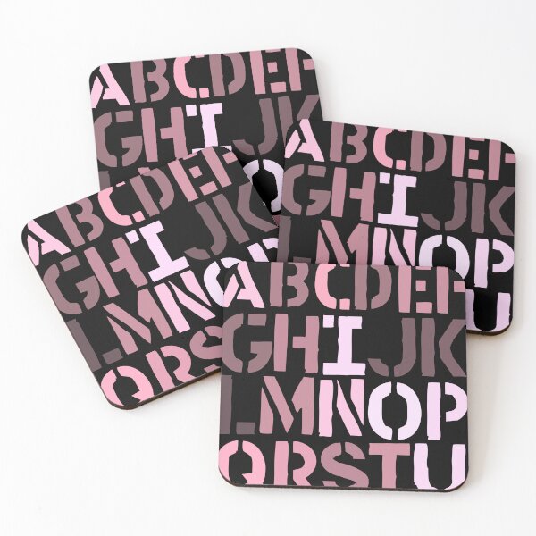 Item preview, Abstract Alphabet Typography Art in Pink Tones designed and sold by NNAANN.