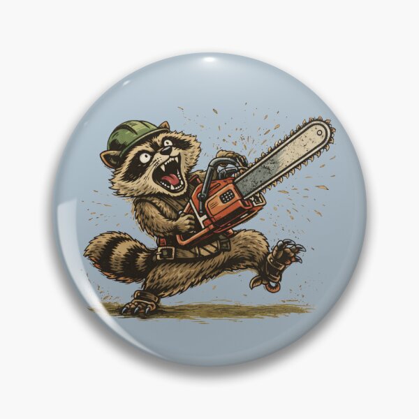 Item preview, Crazy Raccoon Arborist With Chainsaw designed and sold by Meandmyshop.