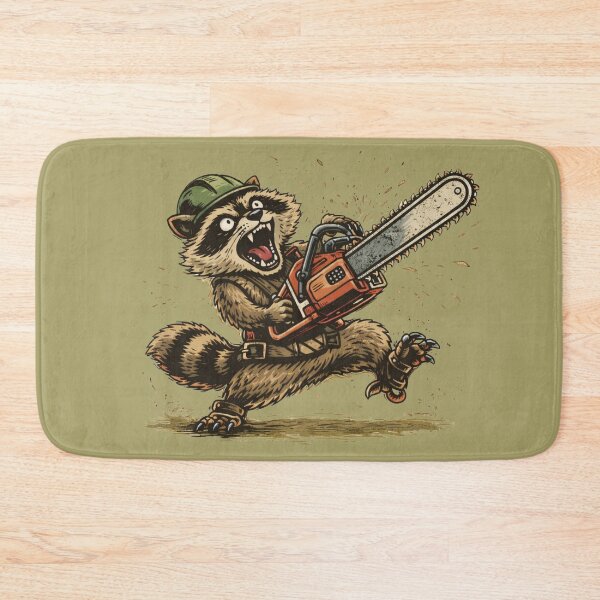 Item preview, Crazy Raccoon Arborist With Chainsaw designed and sold by Meandmyshop.